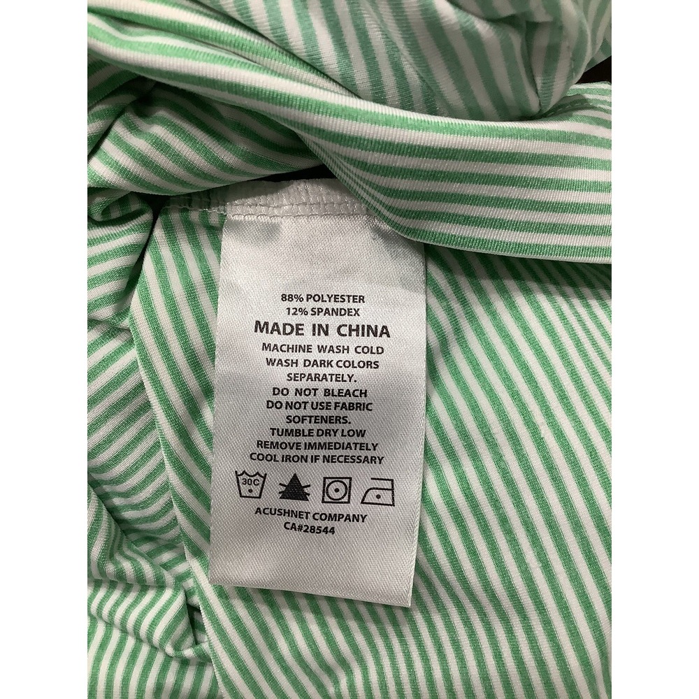 FootJoy Men's Short Sleeve Cambridge GC Logo Green Striped Golf‎ Polo Shirt Lg. - Picture 7 of 8
